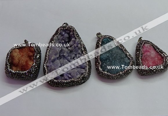 CGP1543 35*40mm - 45*70mm freeform druzy agate pendants