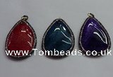 CGP1547 40*60mm flat teardrop agate pendants wholesale