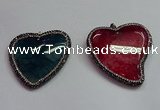 CGP1549 48*50mm - 50*55mm heart agate pendants wholesale