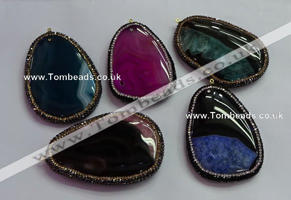 CGP1551 40*60mm - 45*70mm freeform agate pendants wholesale