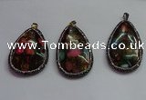 CGP1563 35*65mm - 40*55mm flat teardrop sea sediment jasper pendants