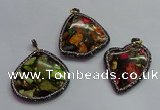 CGP1564 45*50mm freeform sea sediment jasper pendants