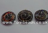CGP1575 35mm coin sea sediment jasper pendants wholesale