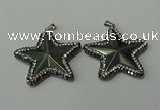 CGP158 40*40mm star hematite gemstone pendants wholesale