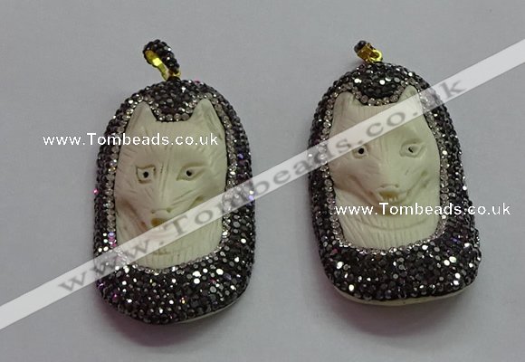 CGP1606 30*55mm carved ox bone pendants wholesale