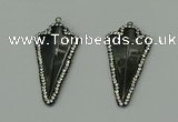 CGP163 22*45mm arrowhead hematite gemstone pendants wholesale