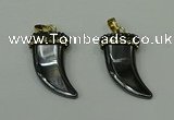 CGP165 18*35mm horn hematite gemstone pendants wholesale