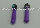 CGP170 10*55mm sticks turquoise gemstone pendants wholesale