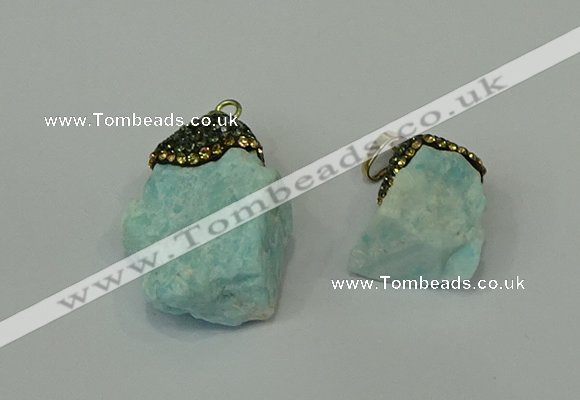 CGP202 15*25mm - 25*35mm nuggets amazonite gemstone pendants