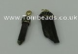 CGP205 6*30mm - 15*40mm sticks black tourmaline pendants