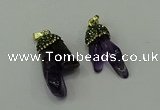 CGP207 12*30mm - 15*35mm freeform amethyst pendants wholesale