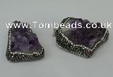 CGP219 30*40mm - 35*45mm freeform druzy amethyst pendants