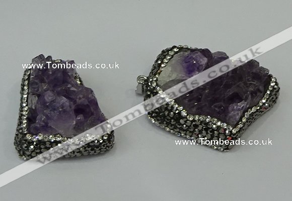 CGP219 30*40mm - 35*45mm freeform druzy amethyst pendants