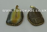 CGP223 30*40mm - 35*45mm freeform agate gemstone pendants