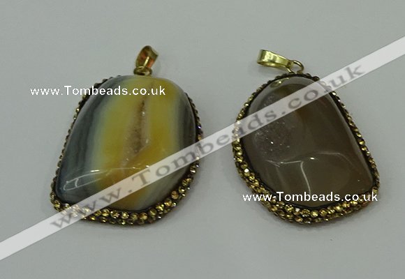 CGP223 30*40mm - 35*45mm freeform agate gemstone pendants