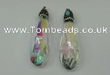 CGP230 20*80mm faceted teardrop crystal glass pendants wholesale