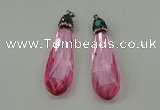 CGP234 20*80mm faceted teardrop crystal glass pendants wholesale