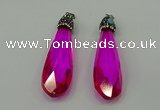 CGP235 20*80mm faceted teardrop crystal glass pendants wholesale