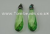 CGP237 20*80mm faceted teardrop crystal glass pendants wholesale