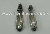 CGP241 17*70mm faceted teardrop crystal glass pendants wholesale