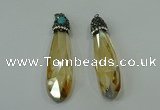 CGP242 17*70mm faceted teardrop crystal glass pendants wholesale