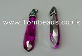 CGP244 17*70mm faceted teardrop crystal glass pendants wholesale