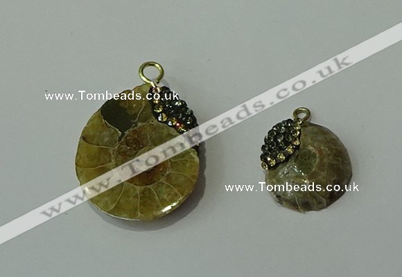 CGP270 15*18mm - 22*28mm ammonite pendants wholesale