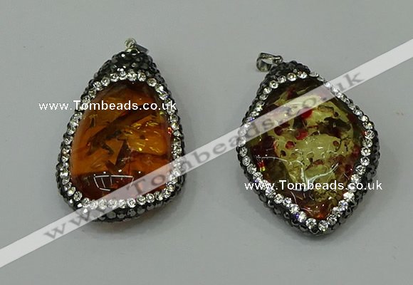 CGP276 28*40mm - 30*45mm freeform synthetic amber pendants