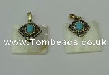 CGP284 27*37mm rectangle pearl shell pendants wholesale