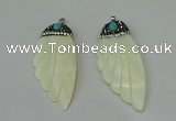 CGP293 28*70mm wing-shaped pearl shell pendants wholesale