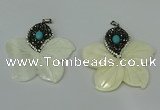 CGP294 55*58mm flower pearl shell pendants wholesale