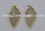 CGP3001 22*45mm arrowhead agate gemstone pendants wholesale