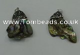 CGP304 20*40mm - 25*35mm freeform abalone shell pendants wholesale