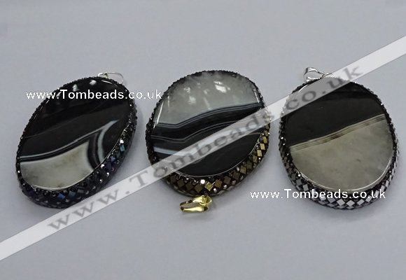 CGP3043 45*65mm - 45*70mm oval druzy agate pendants