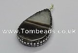 CGP3045 30*45mm - 35*60mm flat teardrop druzy agate pendants