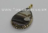 CGP3046 30*45mm - 35*60mm flat teardrop druzy agate pendants