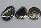 CGP3080 40*50mm - 45*55mm freeform druzy agate pendants