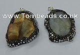 CGP3082 40*50mm - 45*55mm freeform druzy agate pendants