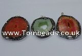 CGP3086 40*50mm - 50*65mm freeform druzy agate pendants