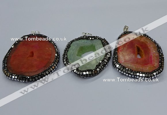 CGP3086 40*50mm - 50*65mm freeform druzy agate pendants