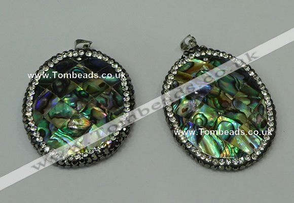 CGP309 35*45mm oval abalone shell pendants wholesale