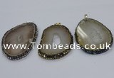 CGP3091 60*70mm - 70*80mm freeform druzy agate pendants