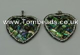 CGP310 40*40mm heart abalone shell pendants wholesale