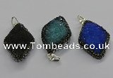 CGP3103 25*40mm diamond druzy agate pendants wholesale