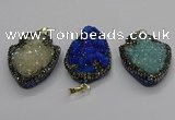 CGP3112 30*45mm arrowhead druzy agate pendants wholesale