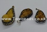 CGP3115 18*30mm - 22*40mm flat teardrop druzy agate pendants