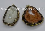 CGP3117 30*45mm - 40*55mm freeform druzy agate pendants