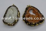 CGP3118 45*65mm - 55*70mm freeform druzy agate pendants