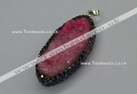 CGP3131 25*50mm - 25*55mm oval druzy agate pendants wholesale