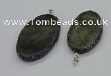 CGP3150 35*50mm - 40*60mm oval labradorite gemstone pendants
